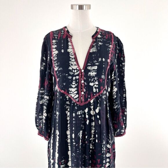 Ba&Sh Isolde Black Tie Dye Maxi Dress Size S - Picture 4 of 14